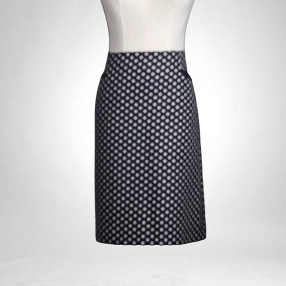 Talbots Womens Size 10 Skirt Wool Blend Polka Dot Navy Blue and White - Picture 1 of 6